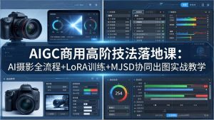 AIGC商用高阶技法落地课：AI摄影全流程+LoRA训练+MJSD协同出图实战教学-网创资源总站