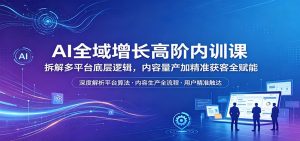 AI全域增长高阶内训课：拆解多平台底层逻辑，内容量产加精准获客全赋能-网创资源总站