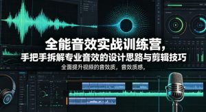 全能音效实战训练营,手把手拆解专业音效的设计思路与剪辑技巧,全面提升视频的音效质感-网创资源总站