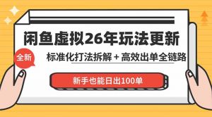 闲鱼虚拟从0到1系统化运营课程:标准化打法拆解 + 高效出单全链路教学,新手也能日出100单-网创资源总站