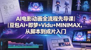 AI电影动画全流程先导课｜豆包AI+即梦+Vidu+MINIMAX，从脚本到成片入门-网创资源总站