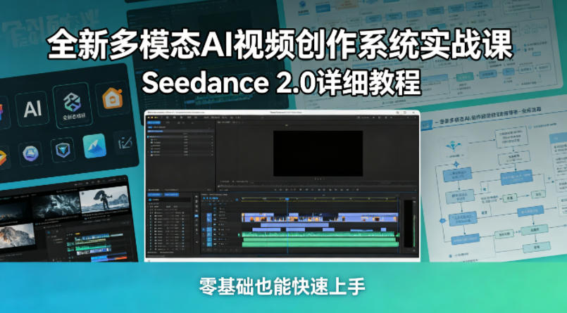 全新多模态AI视频创作系统实战课，Seedance 2.0详细教程，零基础也能快速上手-网创资源总站