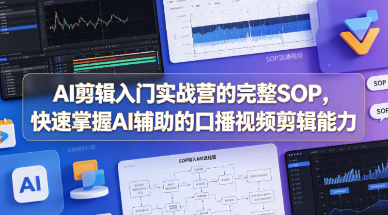 AI剪辑入门实战营的完整SOP，快速掌握AI辅助的口播视频剪辑能力-网创资源总站