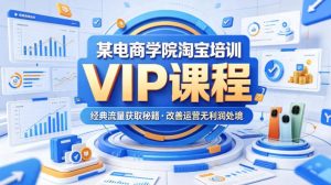 某电商学院淘宝培训VIP课程，各种经典有用的流量获取秘籍，改善运营产品没利润的处境(2026年5月)-网创资源总站