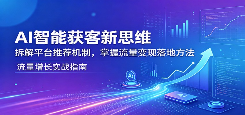 AI智能获客新思维：拆解平台推荐机制，掌握流量变现落地方法-网创资源总站