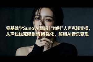 零基础学Suno AI翻唱|《吻别》人声克隆实操,从声线克隆到情绪强化,解锁AI音乐变现-网创资源总站