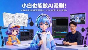 小白也能做AI漫剧!从角色场景分镜到配音剪辑导出,2D/3D/仿真人漫剧一步到位-网创资源总站