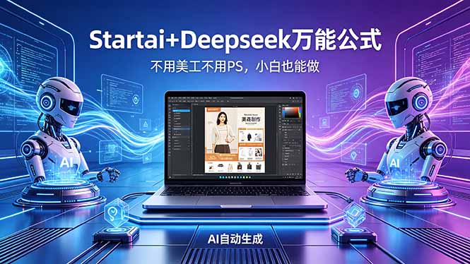 AI自动做电商详情页：Startai+Deepseek万能公式，不用美工不用PS，小白也能做-网创资源总站