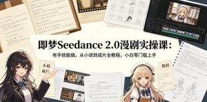 即梦Seedance 2.0漫剧实操课：有手就能做，从小说到成片全教程，小白零门槛上手-网创资源总站
