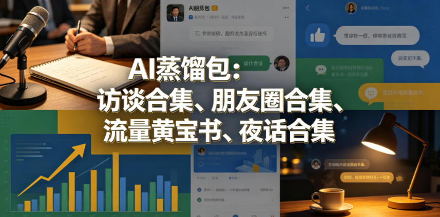 AI蒸馏包：访谈合集、朋友圈合集、流量黄宝书、夜话合集【文档】-网创资源总站