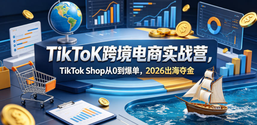 TikToK跨境电商实战营，TikTok Shop从0到爆单，2026出海夺金-网创资源总站
