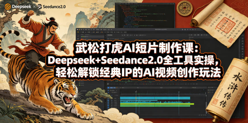 武松打虎AI短片制作课：Deepseek+Seedance2.0全工具实操，轻松解锁经典IP的AI视频创作玩法-网创资源总站