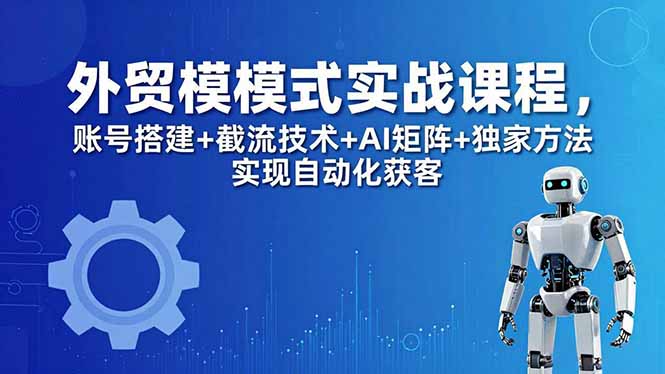 外贸新模式实战课程-更新5月，账号搭建+截流技术+AI矩阵+独家方法实现自动化获客-网创资源总站