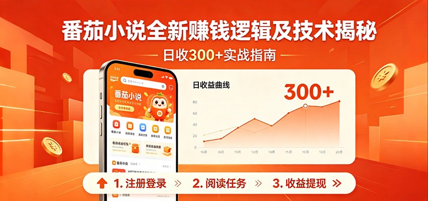 番茄小说全新赚钱逻辑及技术日收300+，小白新书皆可做！无脑赚就行了！-网创资源总站
