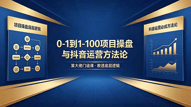 0-1到1-100怎么建？某大佬门徒课教透项目操盘底层逻辑+抖音运营必成方法论-网创资源总站