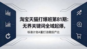 淘宝天猫打爆班第81期：无界关键词全域起爆，标准计划4重打法稳投产比-网创资源总站