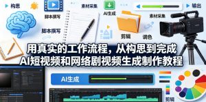 用真实的工作流程，从构思到完成AI短视频和网络剧视频生成制作教程-中英字幕-网创资源总站