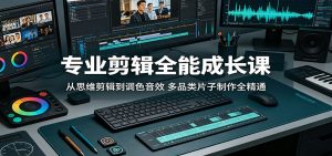 专业剪辑全能成长课：从思维剪辑到调色音效，多品类片子制作全精通-网创资源总站