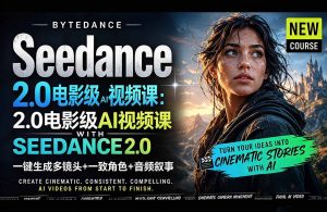 Seedance 2.0电影级AI视频课：一键生成多镜头+一致角色+音频叙事-网创资源总站