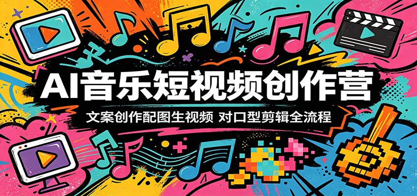 AI音乐短视频创作营：文案创作配图生视频，对口型剪辑全流程-网创资源总站