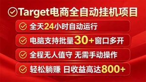 Target电商全自动挂机项目全天自动运行电脑可批量30+窗口运行日收益入800+-网创资源总站