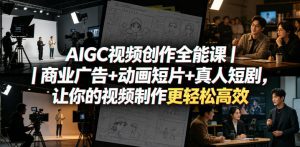 AIGC视频创作全能课｜商业广告+动画短片+真人短剧，让你的视频制作更轻松高效-网创资源总站
