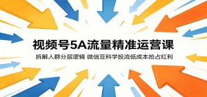 视频号5A流量精准运营课:拆解人群分层逻辑,微信豆科学投流低成本抢占红利-网创资源总站