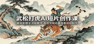 武松打虎AI短片创作课:脚本配图全流程教学,高效完成经典场景视频制作-网创资源总站