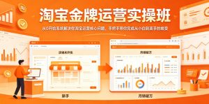 淘宝金牌运营实操班，从0开始系统解决你淘宝运营核心问题，手把手带你完成从小白到高手的蜕变-网创资源总站
